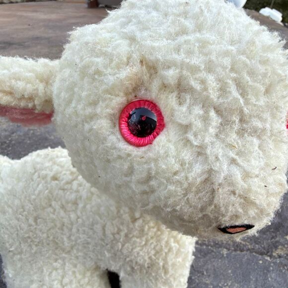 Vintage Dollcraft industries lamb sheep stuffed animal plush wind up musical - Picture 2 of 10